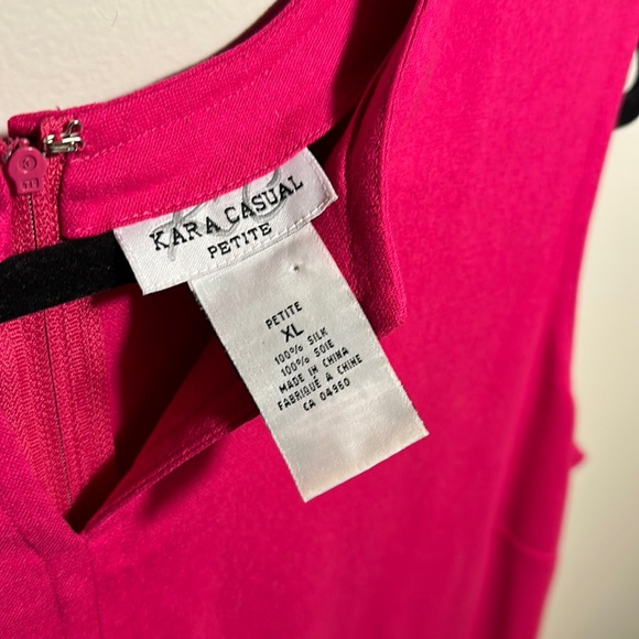 Hot pink 100% raw silk dress - Picture 2 of 6